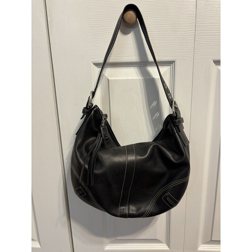 Vintage Y2K Coach Hobo SoHo Shoulder Handbag Purse Womens Medium Black K056-8A03